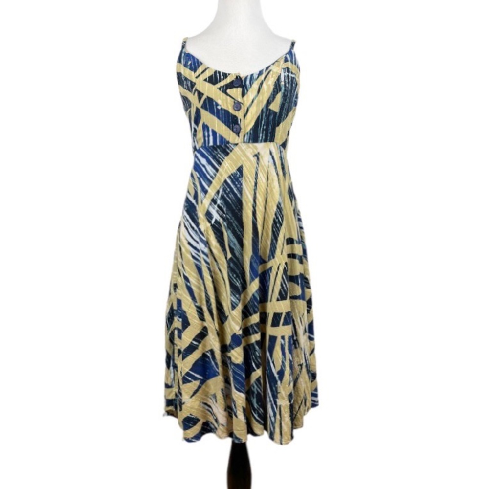 Jam’s World Wood Grove Blue Tan Sleeveless Dress Size Small - Picture 1 of 10